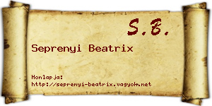 Seprenyi Beatrix névjegykártya