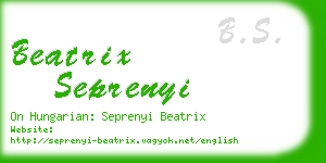 beatrix seprenyi business card